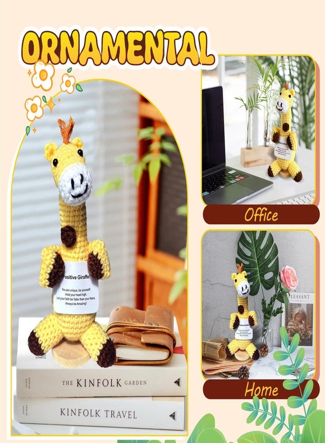 utosday Positive Crochet Animals Giraffe Birthday Christmas Gifts for Women Daughter Friend, Handmade Emotional Support Crochet Giraffe Doll for Stocking Stuffers Home Decor - Image 4